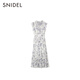 
SNIDEL2025 autumn and winter new product elegant ruffled small flying sleeve printed tea break dress SWFO254139 Ivory white M (1)