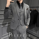 ROMON Groom's Business Casual Korean Style Slim Three Piece Wedding British Style Wedding Professional Formal Men's Suit Suit Black (Suit+Vest+Trousers) XL