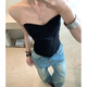 E7 Life E7Q8 American sexy fishbone vest for women 2023 new black hot girl slimming short bottoming top black XS