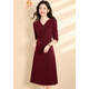 Kebeier Red Modified Cheongsam Kleid für Frauen 2025 Neue Frühlings- und Herbstmutter-Schwieger-Hochzeitskleid-Textur-Rock 2xl
