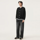 Gxg.jeans men's clothing, including wool fake two-piece loose cardigan sweater jacket for men, 25 autumn new arrival, black, pre-sale after November 22 M (170)