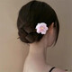 Purple rose wooden hairpin summer hairpin mesh flower hairpin ancient style hairpin headdress temperament hair accessories for women rose wooden hairpin purple - 1 piece