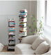 隐形书架落地置物架铁艺简易立式书柜客厅角落一体靠墙收纳架桌面 五层白色隐形书架稳固不倾倒