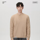 Mark Huafei Warm Knitted Sweater Men's Autumn and Winter Casual American Retro Henley Collar with Long Sleeves Black L
