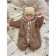Remtin autumn and winter baby jumpsuit, cute and super cute outing clothes, newborn baby winter plus velvet warm clothes and pajamas, main picture 73cm
