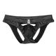Men's underwear, imitation leather, double thong briefs, sexy patent leather youth stage performance briefs, black M