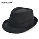 SOMUBAY middle-aged and elderly men's jazz hat dad hat autumn and winter grandpa old man spring and autumn British retro short-brimmed gentleman hat black four seasons M (56-58cm)