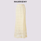 MAXRIENY【艺术系流浪】花影浮雕套装波西米亚半裙伞摆鱼尾长裙秋 本白 L