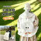 Baby stroller cover blanket waist stool cloak sling blanket autumn and winter outdoor windproof thickened warm cloak off-white soft velvet big eye stroller cover blanket