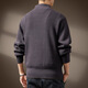 Noble color high-end American tough guy handsome Henry collar sweater for men in autumn thickened and warm retro heavyweight dark khaki gray S suitable for 90-110 Jin Jin equals 0.5 kg