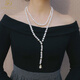 Disha designed natural strong light mixed color pearl baroque style sweater chain pendant mixed color 8-9MM pearl 90cm
