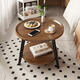 Jingcai coffee table side table sofa side table round table tea table bedside table balcony small table JCJ29 walnut color