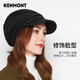 Kenmont Hat Women's Winter Korean Beret Korean Version Versatile British Painter Hat Wool Warm Peaked Cap Black (KM-2632-01) M Adjustable (57.5c)