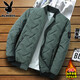 Playboy Cotton Jacket Men's Winter Jacket 2025 Winter Trendy Brand Thickened Jacket Short Warm Cotton Jacket Winter Coldproof Cotton Jacket Men 519 Style Gray Green Stand Collar Upgraded Version/Thickened 2XL 130-145Jin Jin is equal to 0.5 kg