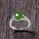 KZD Old Phoenix 999 sterling silver Hetian jade plated platinum jasper inlaid emerald open female ring ring JZ004 chrysoprase ring