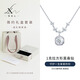 Weiluoxin S999 sterling silver moissanite diamond necklace clavicle chain gemstone pendant as a birthday gift for girlfriend, mother, girl, simple gift box set + certificate, 925 silver material