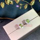 Fengxi Special New Natural Peridot Earrings 925 Silver Platinum Plated Seiko Inlaid Simple Earrings 6*8Mm