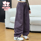 富罗迷女童裤子冬季加绒保暖休闲工装裤儿童弯刀裤 紫色 （加绒款） 160