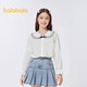Balabala Girls' Shirt Children's Long Sleeve 2025 Autumn Clothing College Cool Feel Antibacterial Soft Easy Care 208325102001