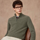 Judger (Judger) Contains Cashmere Judger Men's Wool Sweater 2025 Autumn and Winter New Double-layer Collar Zipper Half Turtle Collar Warm Sweater