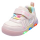 Belle Children's Shoes 2025 Autumn New Girls' Flashing Shoes Baby Casual Sneakers Girls' Sports Shoes Pink 26