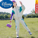 Disney (Disney) Girls Suit Autumn Children's Long-Sleeved Jacket + Casual Pants Two-piece Set for Older Children New Little Girl Suit Smiley Contrast Color Suit - Gray 130cm