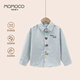 Mami Maka (MOMOCO) Children's Clothing Girls' Shirts 2025 Autumn Medium and Large Children's Fun Striped Shirts 001 Blue 105