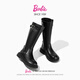 Barbie children's shoes girls boots spring and autumn high leather boots girls cotton boots children's boots DA6982 black 35