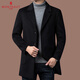 MONTAGUT Double-sided Cashmere Coat Men's Medium-Length Suit Collar Casual Autumn and Winter Middle-aged Wool Woolen Windbreaker Jacket Black S 165/84A