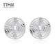 TTMIX shiny platinum earrings pt950 platinum earrings women's temperament platinum earrings birthday gift round 3.1-3.3g