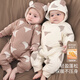 Bali Piggy Newborn Baby Padded Jumpsuit Winter Thickened Warm Cotton Jacket Newborn Clothes Autumn and Winter Baby Cotton Clothes Milk White Autumn Pigeon 66cm