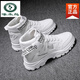 Woodpecker 2025 Autumn New Work Boots Men's Martin Boots Boots High Top Altura que mejora los zapatos casuales de hombres Mid Top Sports Winter LX882 Blanco y negro 41