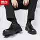 Pull back men's leather shoes 2025 autumn and winter new men's British style business casual formal shoes black 42