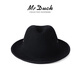 Mr DUCK Australian pure wool handmade top hat rolled edge foldable casual high-end jazz hat for men, warm and breathable in autumn and winter, royal black (top hat) M (suitable for 56-57cm head circumference)