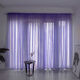 Befulang Nordic simple light-transmitting curtain gauze solid color finished gauze curtain Japanese style bedroom bay window balcony living room gauze customized piece white 1.5 meters wide * 2.7 meters high (Velcro)