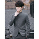 ROMON new style Chinese tunic suit suit men's trendy handsome slim Chinese stand collar performance wedding Tang suit jacket youth black top (single top) XL