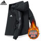 Adidas (adidas) Clover Jacket Men's Spring and Autumn New Casual Versatile Velvet Jacket Outdoor Windproof AD96 Black (Removable Cap) 3XL 155-170Jin Jin is equal to 0.5 kg