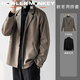 声猴秋冬季毛呢西装外套男正装高级感轻熟风套装加厚大衣韩版休闲西服 棕色西服+黑高领毛衣+西裤 加绒 L
