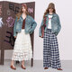 Fairy's Pocket Heavy Industry Bright Diamond Laving Jacket para mujeres a principios de otoño 2025 NUEVO TOP COREANO Lavado Denim Azul s