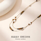Qlady tiger eye stone double-layered pearl necklace women's long high-end light luxury niche 2025 new autumn and winter sweater chain accessories