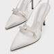 CHARLES&KEITH缎面蝴蝶结尖头高跟凉鞋女生日礼物新年礼物送女友CK1-60361556 Light Grey浅灰色 37