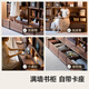 Wall-to-wall bookcases made of Pusu wood, solid wood bookshelf, black walnut display cabinet, glass floor-to-ceiling combination bookcase storage storage cabinet, Xingluo 90cm classic high cabinet丨January 2