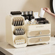 Cabinet star cosmetics storage box desktop storage rack high-end dust-proof dressing table large-capacity skin care product facial mask storage rack cream white three-layer large capacity丨divided storage