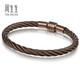 Chow Sang Sang Thick Rope Chestnut Brown Bracelet CharmeXL Beaded Rope 5mm Thick Version Stainless Steel Rope CC21