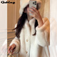 Gu Bing fur coat for women long fur one-piece mink velvet Korean style noble thickened winter high-end coat for women beige M Recommended 115Jin Jin is equal to 0.5kg within