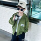 Boys Jacket Spring and Autumn 2025 New Children's Style Hooded Zip Shirt Baby Spring and Autumn Cool and Handsome Little Boy Jacket Bread Pocket Jacket 150 cm Recommended height is about 145