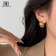 DAISY DREAM925 silver needle gold C-shaped earrings women's high-end earrings 2025 new popular multi-layer plain circle retro earrings gold wrapped C-shaped earrings 925 silver needle