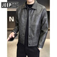 JEEP SPIRIT Jeep Amerikanische Modemarke Lederjacke Herren Herbst und Winter 2025 neuer samtverdickter Retro-trendiges Motorradleder Kaffeefarbe normal M 90-110Jin Jin entspricht 0,5 kg