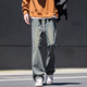 Woodpecker Jeans Men's Autumn and Winter New American High Street Weibo Loose Straight Pants Men's Casual Versatile Long Pants Men Black Gray XL (Recommended 130-155 Jin Jin equals 0.5 kg)