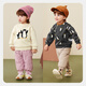 Minibala boys and girls children's baby sweatshirt 2025 autumn and winter soft and skin-friendly long sleeves with velvet lining